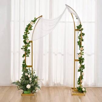 2 pièces/set Support de décor de mariage en forme d'arche dorée, arches incurvées pour mariages, anniversaires, inaugurations, fêtes, cadeaux d'été, fournitures scolaires, décoration de chambre