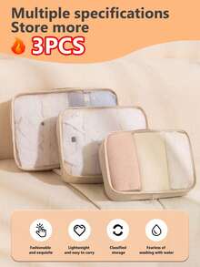 Light Luxury Style Simple And Fashionable Multiple Sizes And Specifications Storage Travel Bag Set Simple Business Trip Travel With Luggage Bag Multifunctional Lightweight Breathable Clothing Storage Bag