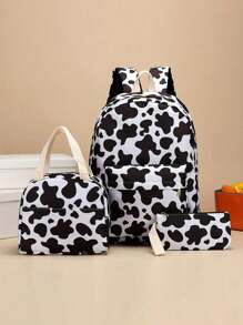 3pcs Personalized Embroidered Leopard Print Backpack Set, Customized Name Embroidery, Large Capacity Minimalist Student Backpack, Lunch Bag & Pencil Case, Lightweight Multi-Function School Bag, Suitable As Gift For Elementary, Middle, High School Students, Family, Friends, Christmas, Easter, New Year, Mother's Day, Women's Day, Valentine's Day, Teacher's Day, Nurse's Day, Birthday