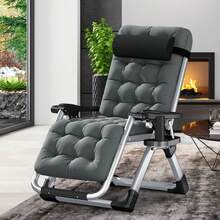 DoCred Zero Gravity Chair, Premium Lawn Recliner Folding Portable Chaise Lounge With Detachable Cushion, Headrest And Cup Holder, Reclining Patio Lounger Chair - 深灰色 - 查看 7