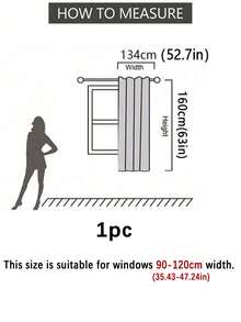 1pc Chocolate Brown Blackout Quiet Study Window Curtain - Chocolate Brown - View 27