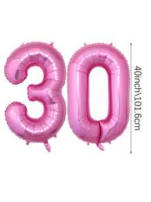 2pcs 40 Inch (101.6cm) Hot Pink Giant Number Helium Foil Balloons, Large Numeric Balloons Suitable For Birthday Party, Bachelorette Party, Anniversary, Birthday Photo Props, Party Decorations - Multicolor - View 14