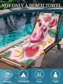 1 chiếc khăn tắm biển in hình dưa hấu, chim hồng hạc, bóng bay, khăn tắm biển/hồ bơi, thấm hút cao, thích hợp cho phòng tắm, bơi lội, tập thể dục, yoga. - Nhiều màu - Xem 9