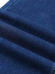 HIMARRI Chic Diario, Jeans de Pierna Ancha con Cintura Alta y Cordón para Mujer - Estilo Casual de Calle, Denim Azul Claro con Cinturilla Elástica, Mezcla de Lyocell Cómoda, Ideal para el Uso Diario y Atuendos Elegantes - Azul - Ver 2
