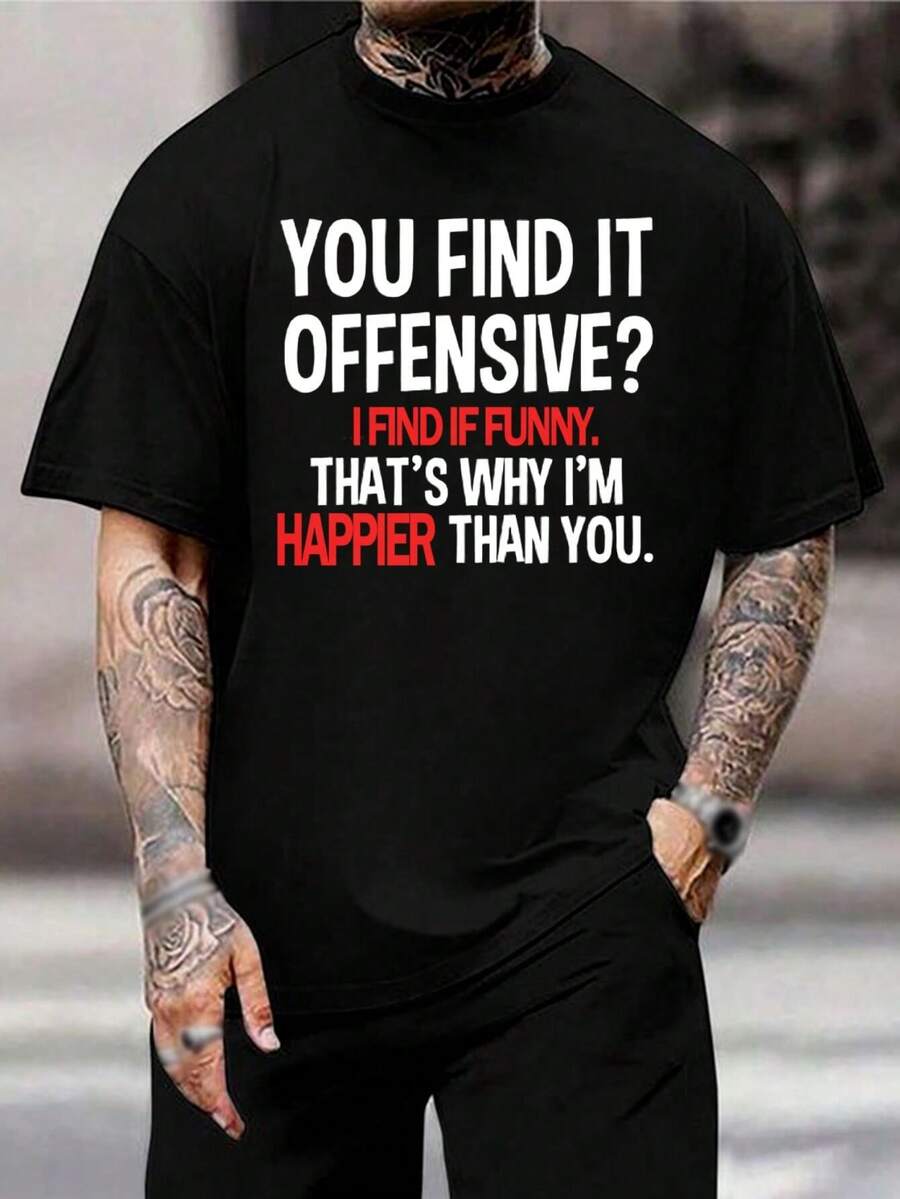 Camiseta divertida y ofensiva - Camiseta gráfica divertida - Camiseta con eslogan gracioso - Camiseta con humor informal - Regalo único para amigos y familiares - Negro - Ver 1