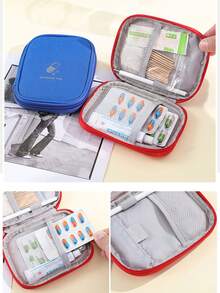 1pc Portable Travel First Aid Kit, Outdoor Emergency Medical Bag, Household Small Pill Case Storage Bag For Travel Storage Bag,Makeup Bag,Cosmetic Bag,Vacation Organizer,Large Capacity Makeup Organizer Makeup Case, For Lipstick, Brush, Skincare, Mobile Phone, Coin, Small Items, For Home,Gift,Vacation And Festival Halloween Christmas Multifunctional Use,Boho Vibes - Multicolor - View 6
