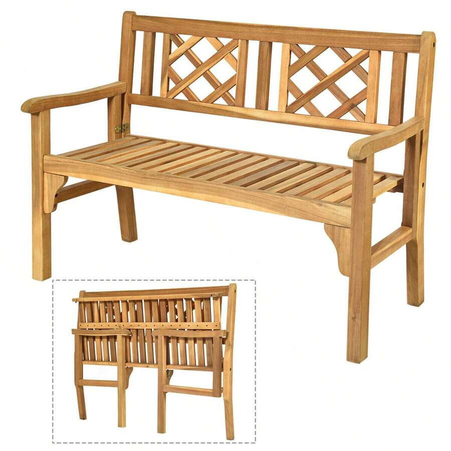 Patio Outdoor Solid Wood Bench Loveseat Chair Park Garden Yard Home Outdoor - 1 - View 1