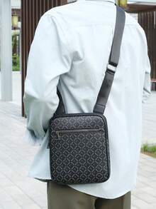 男士 PU 皮革斜挎包，休闲斜挎包，旅行包，带手机钱包