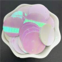 200 件 25 毫米 PVC 扁平圆形散片，带 1 个侧孔，亮片缝纫婚礼工艺配件 DIY 吊坠亮片饰边