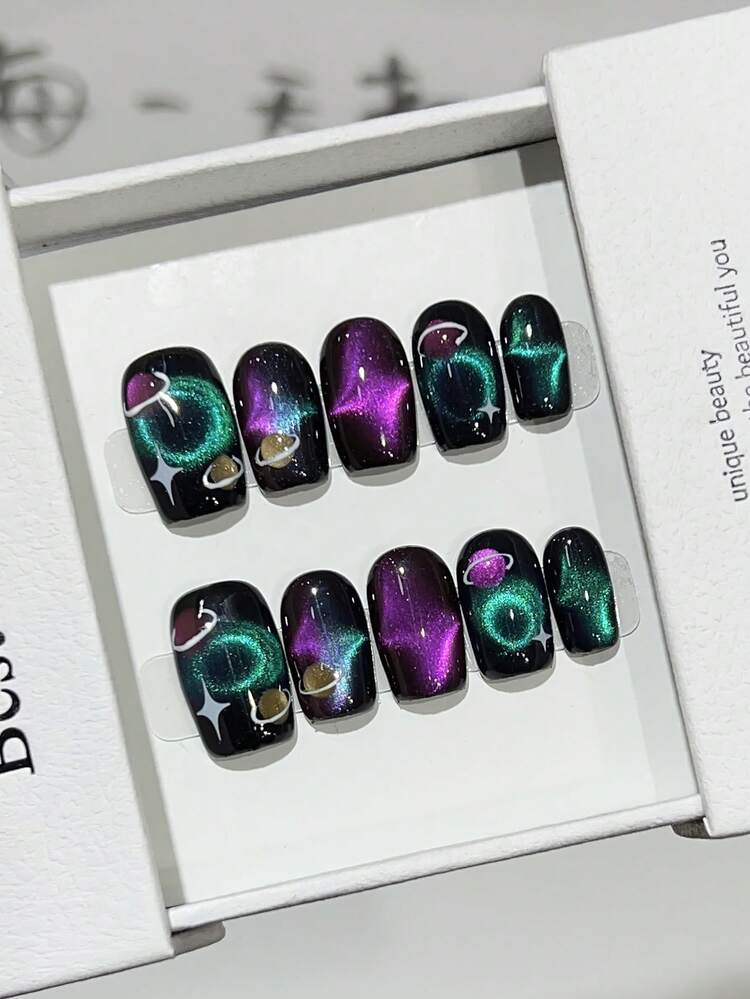 10 móng tay giả acrylic ngắn vuông phong cách Y2K ngọt ngào, cá tính dành cho mùa hè, kèm keo dán và dũa móng, dụng cụ làm móng DIY cho Ngày Valentine, lễ hội âm nhạc, trường học, du lịch. - Nhiều màu - Xem 1