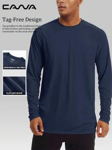 Cavva 男士夏季UPF 50+防晒长袖衬衫春季速干轻便透气柔软户外徒步跑步钓鱼上衣