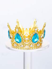 1pc Crown Bridal Headpiece, Luxury Shiny Round Princess Crown Flower Decor For Wedding Dress Valentine's Day Accessories,Summer,Beach - Multicolor - View 6