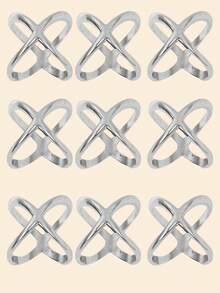 1/2/3/9 chiếc kẹp khăn quàng cổ hình nhẫn lồng vào nhau tông vàng thời trang dành cho nữ - Vàng - Xem 18