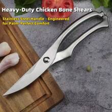 Stainless Steel Thickened Kitchen Multi-Functional Scissors Are Powerful In Function And Easy To Use.