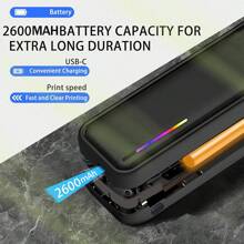 Portable Printers Wireless For Travel, Wireless Thermal Printer Support A4&A5 Thermal Paper, A4 Folded Paper, Tattoo Paper, Inkless Mobile Printer Suitable For Office, Home, School, Travel