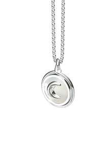 925 Silver Moon Heart Shaped Projection Pendant Necklace, White Shell Light Reflection - The Moon Represents My Heart 925 Silver Necklace With Hidden Words and Projection - View 8