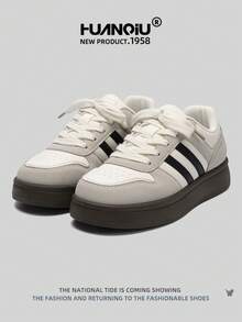 HUANQIU 2025 New Women's Shoes, Hiking Shoes, Ladies' Sports Shoes, Chunky Sneakers, Mesh Breathable White Shoes, Versatile, Light And Comfortable, Lace-Up Soft-Soled Casual Shoes, Running Shoes, White Four Seasons Shoes