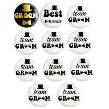 Bachelor Party Buttons Pins Set - Black Gold Groom Button, White Black Best Man Button And Team Groom Button Pins For Bachelor Party Supplies, Decorations, Ideas, Gifts, Jokes And Favors - Multicolor - View 15