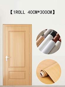 1卷自粘乙烯基仿木纹门装饰墙纸用于厨房、书桌、墙壁装饰，适用于家庭、厨房、浴室、家具翻新和装饰（防水、防油、可移除），家居装饰密封贴纸