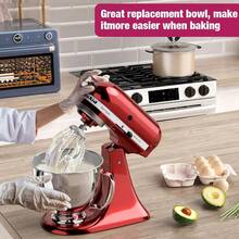 Premium 5QT Stainless Steel Mixing Bowl With Handle, Compatible With KitchenAid Stand Mixers, Durable For Baking & Cooking, Kitchenaid Mixer Accessories - Silver - View 3