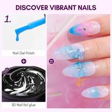 Makartt 3D Nail Foil Glue, 2Pcs 8ml Nails Transfer Gel Adhesive Linear,, Ripple Designs, LED Lamp Required - 2 chai 3D 8ml - Xem 4
