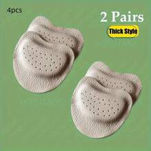 4pcs Genuine Leather Forefoot Cushions - Breathable, Non-Slip Shoe Inserts For High Heels & Sandals | Comfortable Cowhide Insoles With Enhanced Grip & Shock Absorption, Ideal For Valentine'S Day, Christmas, Thanksgiving, Casual Style, Casual Footwear Accessory|Breathable Insole|Grip Enhancing Insole - Multicolor - View 5