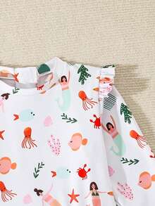 Fantasy Ocean Fairy Tale 4Y Toddler One-Piece Swimsuit - Multicolor - View 4