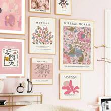 1 PIEZA Pintura en lienzo de arte de pared con pósteres y estampas abstractas de Picasso, William Morris, Matisse, para decoración del hogar bohemia en la sala de estar o café, con opción de marco