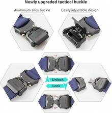 JUKMO Tactical Belt, Hiking Rigger 1.5 Nylon Web Work Belt With Heavy Duty Quick Release - 藍色 - 查看 2