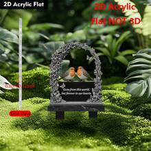 5.67 英寸 * 9.45 英寸（14.4 厘米 X 24.0 厘米），2D 平面，1 件，墓碑纪念桩亚克力花园插入牌匾，耐候户外装饰，特殊节日纪念，公墓纪念插入物 - 灰色 - 查看 5