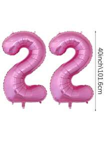 2pcs 40 Inch (101.6cm) Hot Pink Giant Number Helium Foil Balloons, Large Numeric Balloons Suitable For Birthday Party, Bachelorette Party, Anniversary, Birthday Photo Props, Party Decorations - Multicolor - View 13