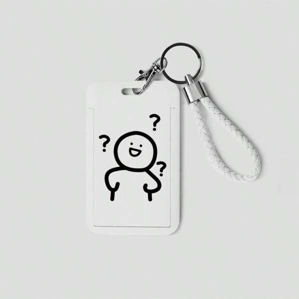 1pc Cute & Simple Cartoon Character Card Holder, Suitable For Campus/Student ID, Bus Pass, Access Card, Key Chain, School Supplies,Back To School