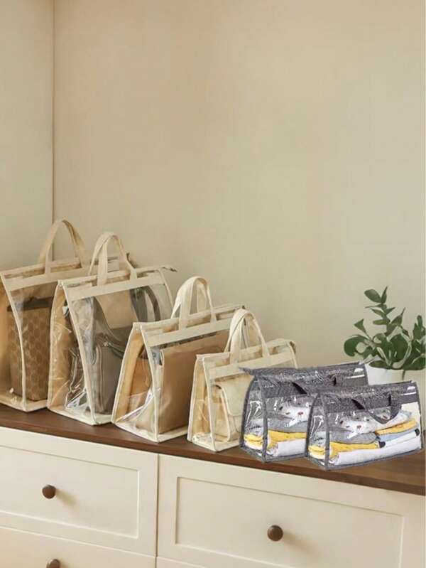 1 pieza/Tamaño seleccionable Bolsa de almacenamiento de ropa para niños, bolsa colgante de armario visible, bolsa de almacenamiento plegable, bolsa de gran capacidad, bolsa de almacenamiento a prueba de polvo, bolsa de almacenamiento transpirable y resistente a la humedad (excluidos los artículos internos)