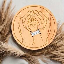 Newborn Hospital Bracelet Engraved Keepsake Holder, Personalized Baby Gift, Laser-Cut Wood Fiber Board, Memorial Pregnancy Wristband For Mother's Day & Father's Day - Multicolor - View 4