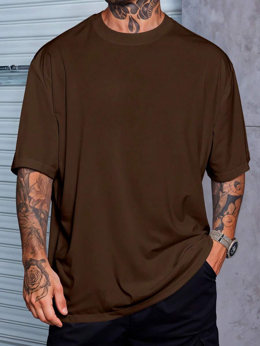 Oversized Streetwear Academia Lisa Premium 100% Cotton T-Shirt NERD VEST - 鏽棕色 - 查看 1