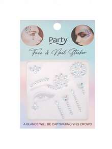 Rhinestone Studded Eye Makeup Sticker, Shiny Faux Rhinestone 3d Face Jewel Sticker, Suitable For All Seasons, Music Festival, Cosplay, Party, Photography, Daily Accessory (Abs Resin) Halloween - Multicolor - View 15