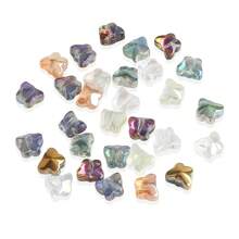 50pcs 8mm Side Drilled Glass Heart/Butterfly Beads For DIY Jewelry Making, Can Be Used For Necklaces, Bracelets, Earrings, Belts, Headpieces, Shoes, Phone And Key Chains, Etc.