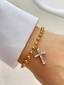 STYLEVER 1 件多色登山扣锁扣链、吊坠手链、不锈钢链首饰、节日礼物、珠宝礼物 - 金黃色 - 查看 3