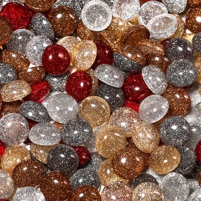 20pcs/Lot 12mm Mixed Color Shiny Resin Cabochon Beads For Diy Rings Loose Beading For Jewelry Making DIY Elegant Bracelets Necklaces Pendant Supplies