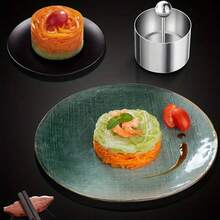 Stainless Steel Adjustable Cake Ring Mold With Pusher, Mousse Cake Mold, Tart Ring, Sushi Mold, Appetizer Arrangement Mold, Baking Tools, Small Kitchen Tools, Cooking Utensils - Multicolor - View 4