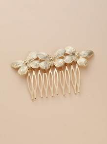 1 pieza Accesorio para el cabello de metal con mariposa vintage, elegante pasador de cabello práctico para uso diario y nupcial, peinetas, peinetas para el cabello, peineta lateral, artículos escolares