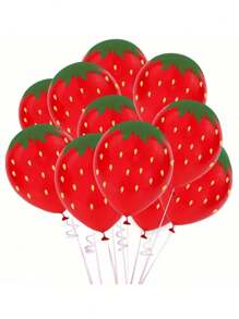 20 Stücke/10 Stücke 30cm Luftballons mit Erdbeermuster, dickwandige Erdbeerpunktrosa Luftballons, Hawaii Party Obst Dekorative Luftballons, geeignet für Geburtstags-Partyhintergrund, Feiertags-Dekoration, Geschlechts-Enthüllungsparty Babyparty Dekorationen