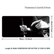 Extra Large Gaming Mouse Pad, Hold A Sword Pattern Desk Mat, Black And White Sword Design, With Non-Slip Rubber Base, Washable Office & Gaming Mousepad, With Precision Edging For ESports, Computer & Office Use