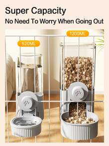 1 pieza Dispensador automático de agua y comida para gatos, conejos, perros, aves y pájaros - Bebedero para mascotas anti-derrames y salpicaduras