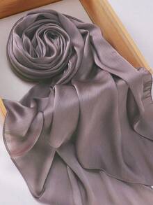 FADZOYLE 1pc Elegant Crepe Crinkled Solid Color Scarf Texture Satin Hijab Shawls And Wraps Silky Feeling Long Soft Headscarf Headbands Bandana Beach Cover Up Sarong Daily Life Evening Party Dresses Wedding Party Balls Banquets Bridesmaid Scarves Headscarfs Women Accessories - 2203MTG001 Scarf - View 15
