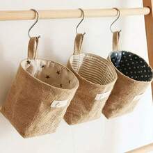 Yiuswoy 1 peça Mini Cesta de Armazenamento de Tecido de Juta, Cesta de Parede para Cozinha, Restaurante, Cesta de Armazenamento, Para Banheiro, Quarto, Sala de Estar, Dormitório, Escritório, Mesa, Artigos Diversos, Cesta de Organização, Decoração para Casa, Cesta de Presente, Cestas de Prateleira