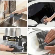 5/10 Torchons de cuisine, set de chiffons de nettoyage en fibres ultra-fines gris clair, absorbants, doux et anti-taches, pour nettoyer le verre, le plan de travail de cuisine, les casseroles, les bols, le robinet d'eau, la machine à suie, les essuie-glaces de voiture