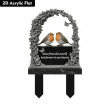 5.67 英寸 * 9.45 英寸（14.4 厘米 X 24.0 厘米），2D 平面，1 件，墓碑纪念桩亚克力花园插入牌匾，耐候户外装饰，特殊节日纪念，公墓纪念插入物 - 灰色 - 查看 8