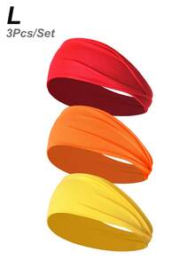 3条/6条装女士弹力宽运动头带，纯色，休闲户外跑步时尚发饰，头巾式头带，秋冬季发带蝴蝶结，适合度假装扮，女士优雅围巾，女士头巾，柔软头巾 - 彩色 - 查看 16