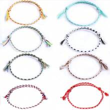 Pulseira ajustável trançada colorida boêmia, 20/10 peças, pulseiras de amizade de corda de algodão colorida, feitas à mão, lembrancinhas de festa, pequenos presentes